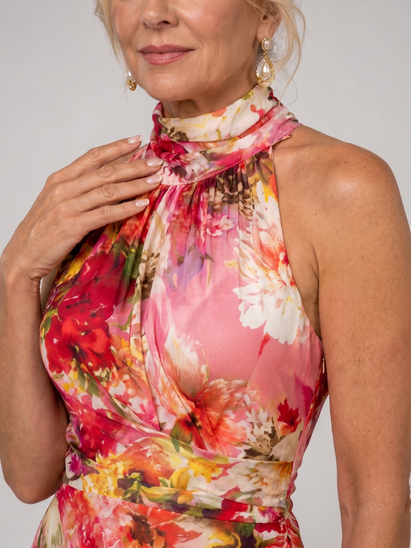 Elisabetta™ | Halter Neck Floral Print Maxi Dress - Rosalie and Grace
