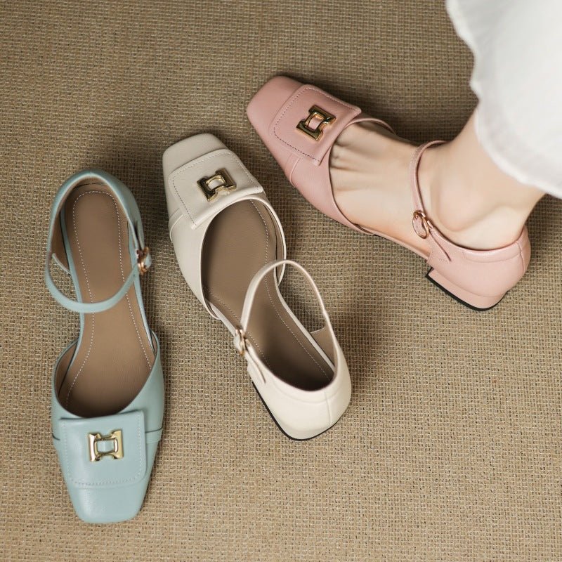 Elvane Buckle Leather Mary-Janes - Rosalie and Grace
