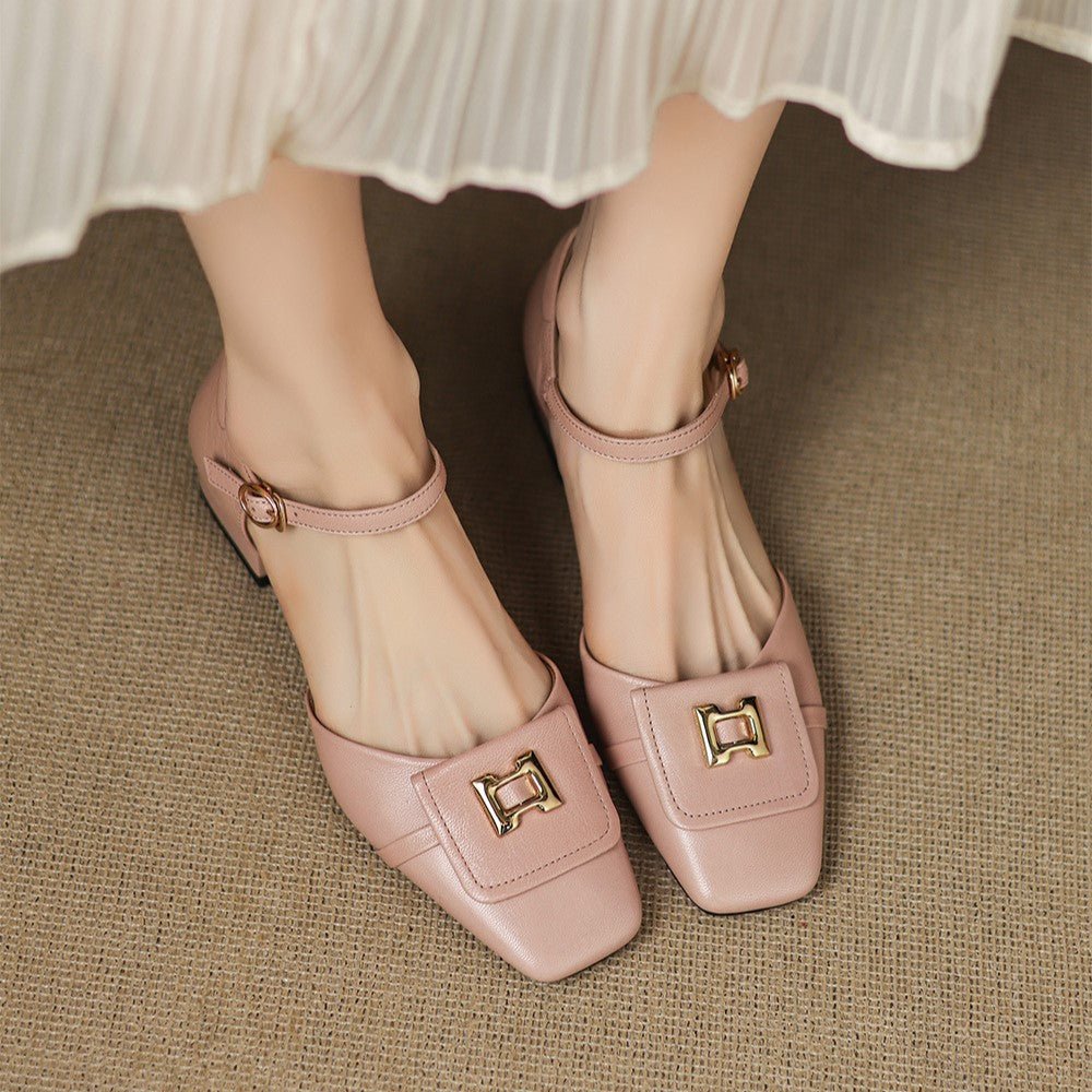 Elvane Buckle Leather Mary-Janes - Rosalie and Grace