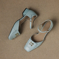 Elvane Buckle Leather Mary-Janes - Rosalie and Grace