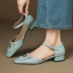 Elvane Buckle Leather Mary-Janes - Rosalie and Grace