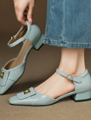 Elvane Buckle Leather Mary-Janes - Rosalie and Grace