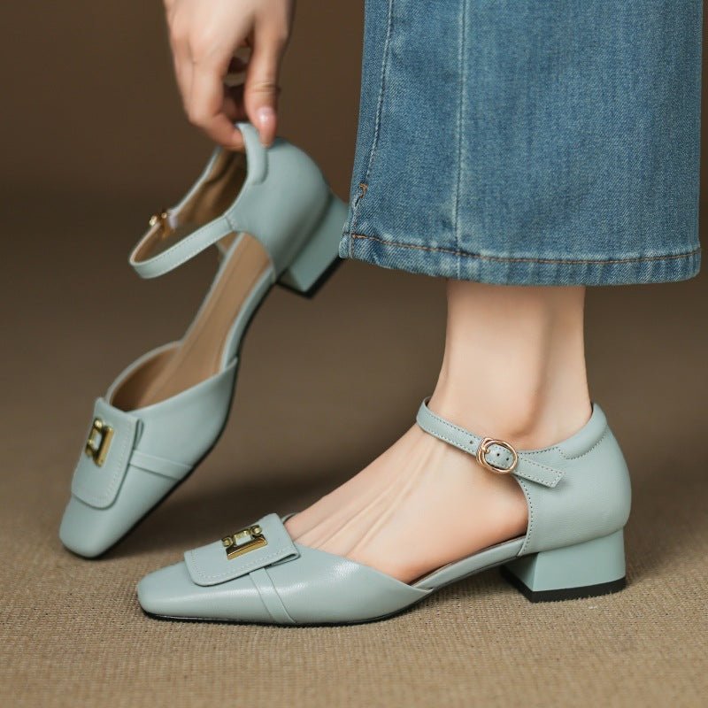 Elvane Buckle Leather Mary-Janes - Rosalie and Grace
