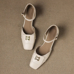 Elvane Buckle Leather Mary-Janes - Rosalie and Grace