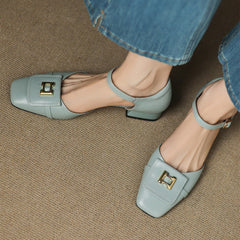 Elvane Buckle Leather Mary-Janes - Rosalie and Grace