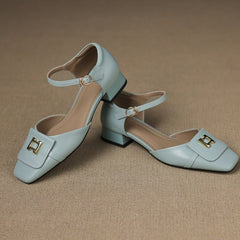 Elvane Buckle Leather Mary-Janes - Rosalie and Grace