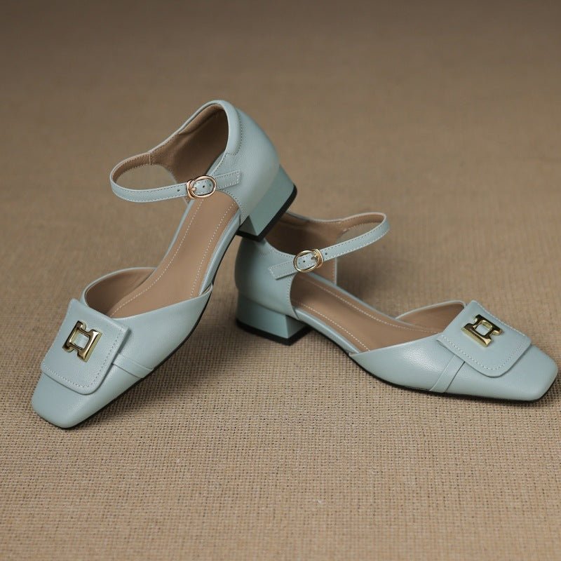 Elvane Buckle Leather Mary-Janes - Rosalie and Grace