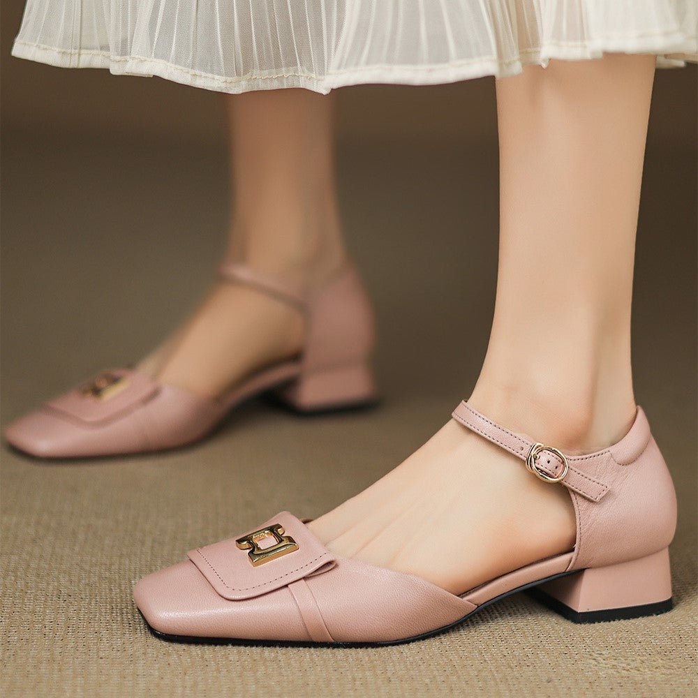 Elvane Buckle Leather Mary-Janes - Rosalie and Grace