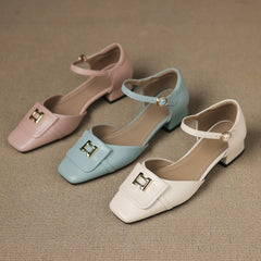 Elvane Buckle Leather Mary-Janes - Rosalie and Grace