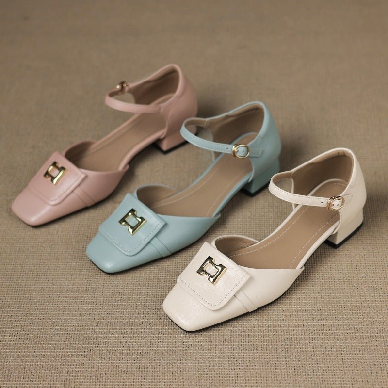 Elvane Buckle Leather Mary-Janes - Rosalie and Grace