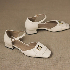 Elvane Buckle Leather Mary-Janes - Rosalie and Grace