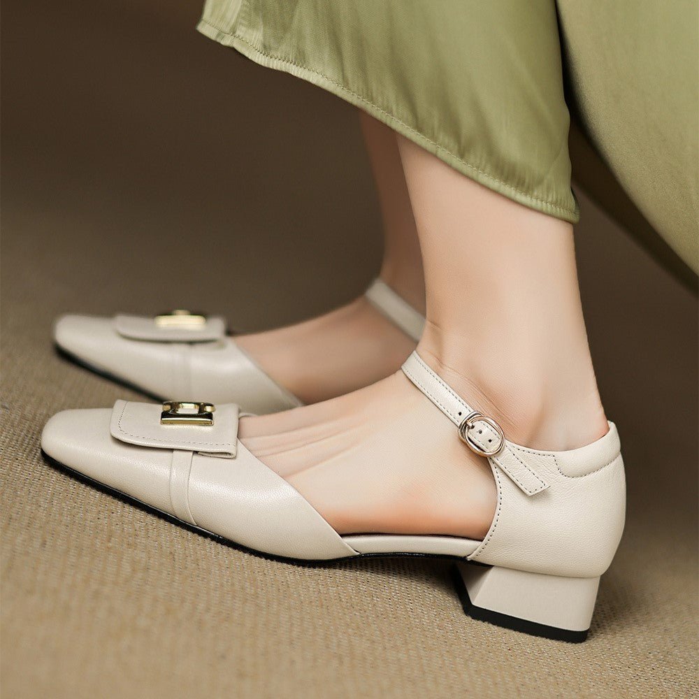 Elvane Buckle Leather Mary-Janes - Rosalie and Grace