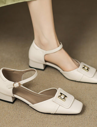 Elvane Buckle Leather Mary-Janes - Rosalie and Grace