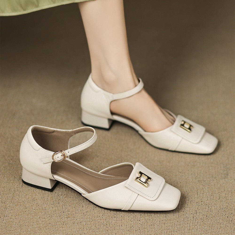 Elvane Buckle Leather Mary-Janes - Rosalie and Grace
