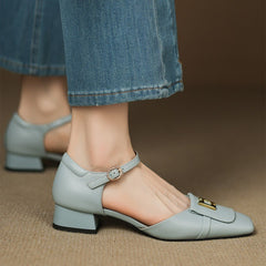 Elvane Buckle Leather Mary-Janes - Rosalie and Grace