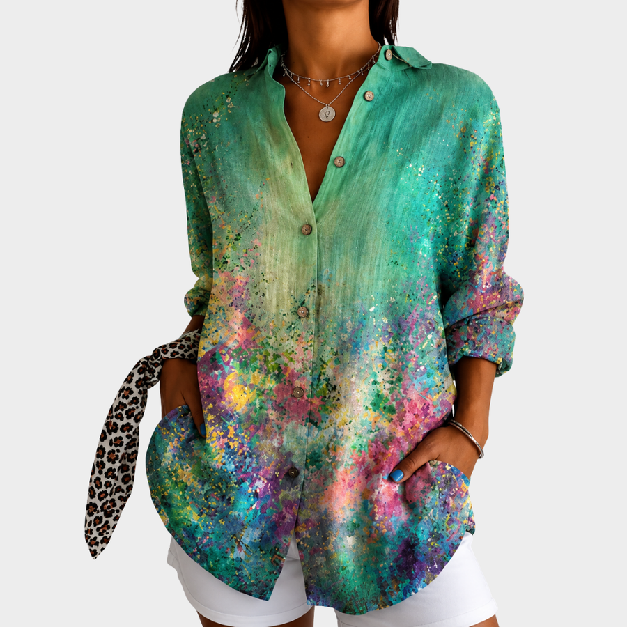 Emerald Meadow Art Blouse - Rosalie and Grace