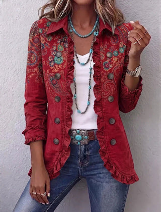 Fayrene™ | Bohemian Paisley Ruffle Jacket - Rosalie and Grace