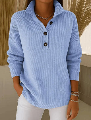 Florence™ | V-Neck Polo Sweater - Rosalie and Grace