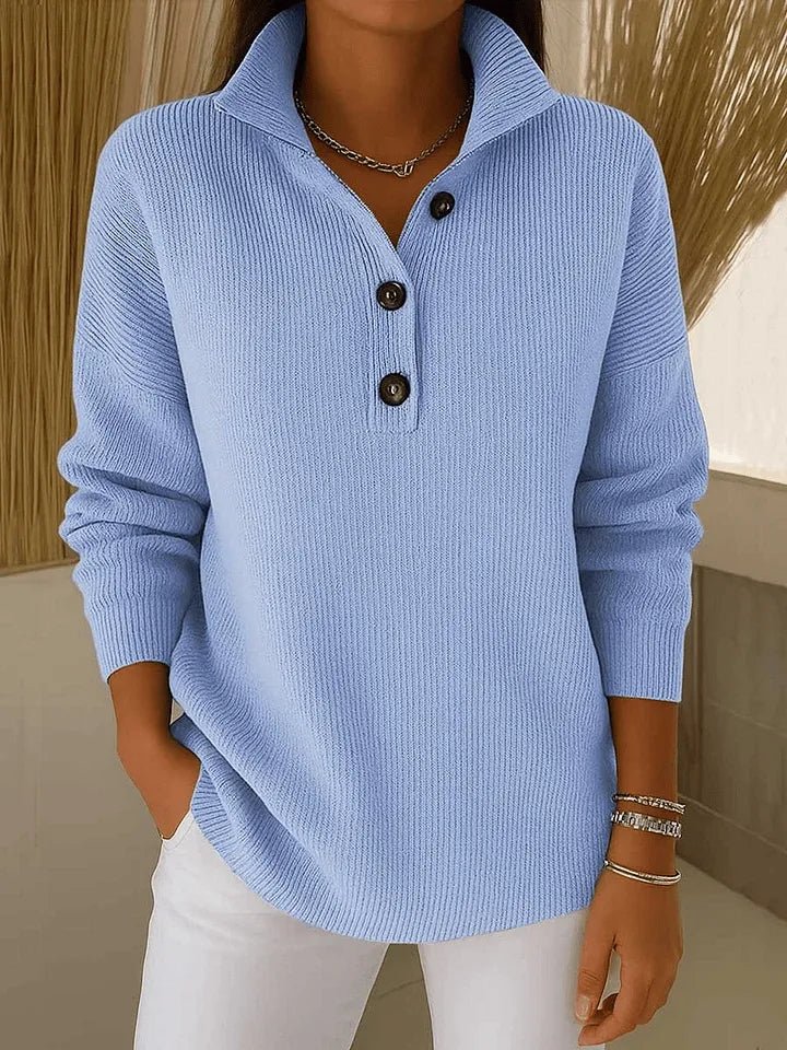 Florence™ | V-Neck Polo Sweater - Rosalie and Grace
