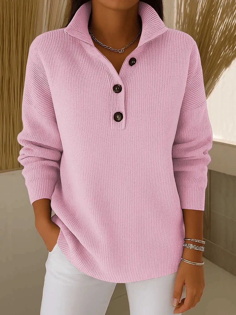Florence™ | V-Neck Polo Sweater - Rosalie and Grace