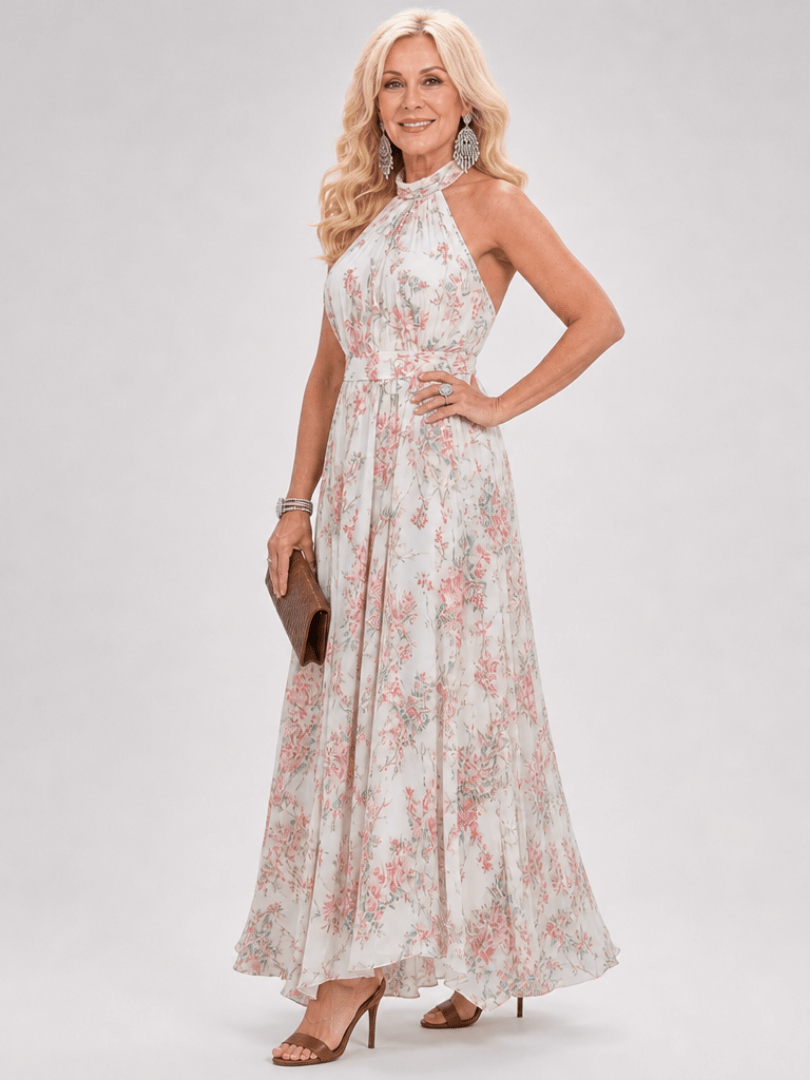 Guinevere™ | Floral Print Flowing Skirt Midi Dress - Rosalie and Grace