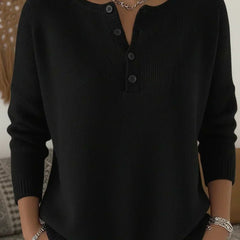 Helena™ | Henley Button-Up Knit Sweater - Rosalie and Grace