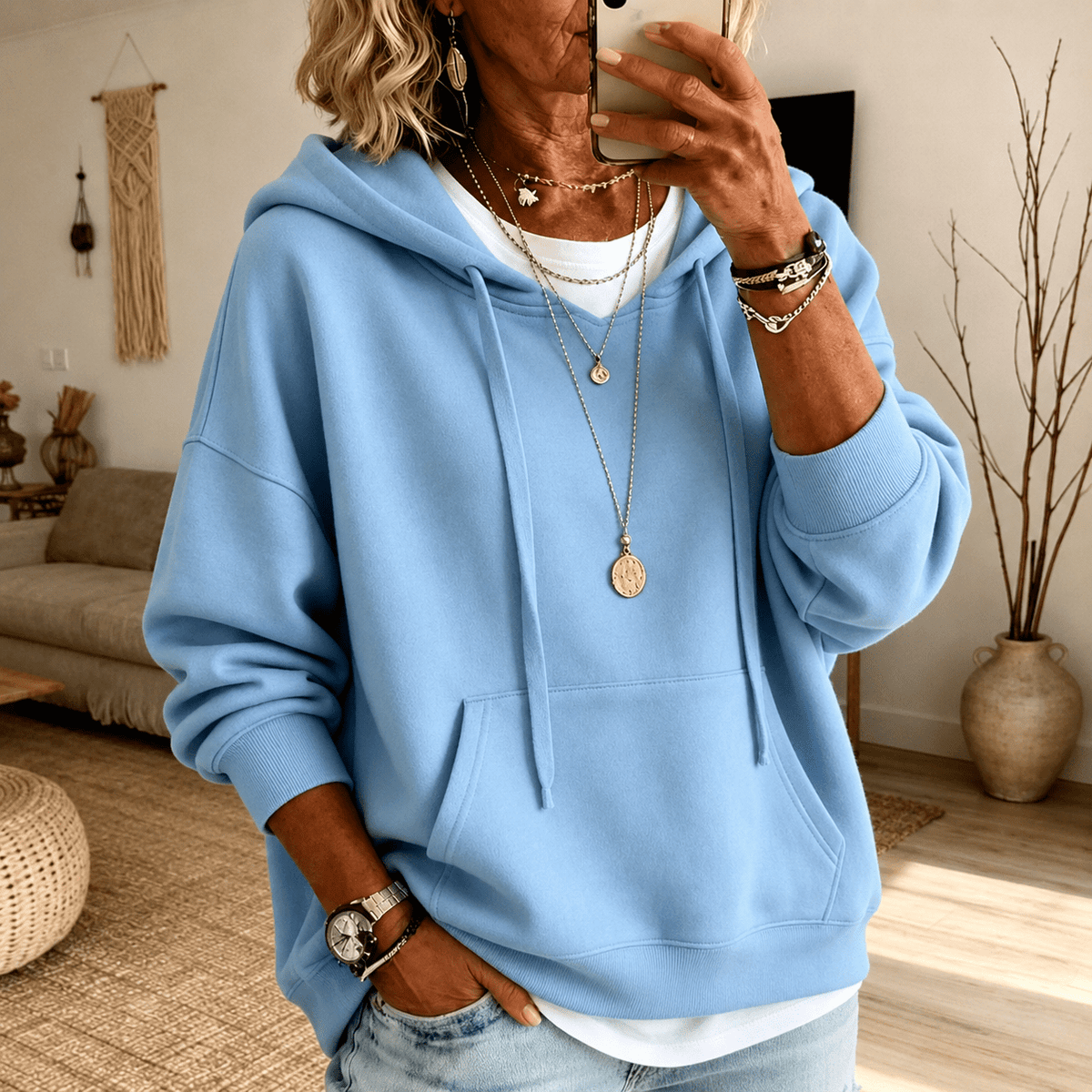 Ines Oversized Hoodie – Sky Blue - Rosalie and Grace