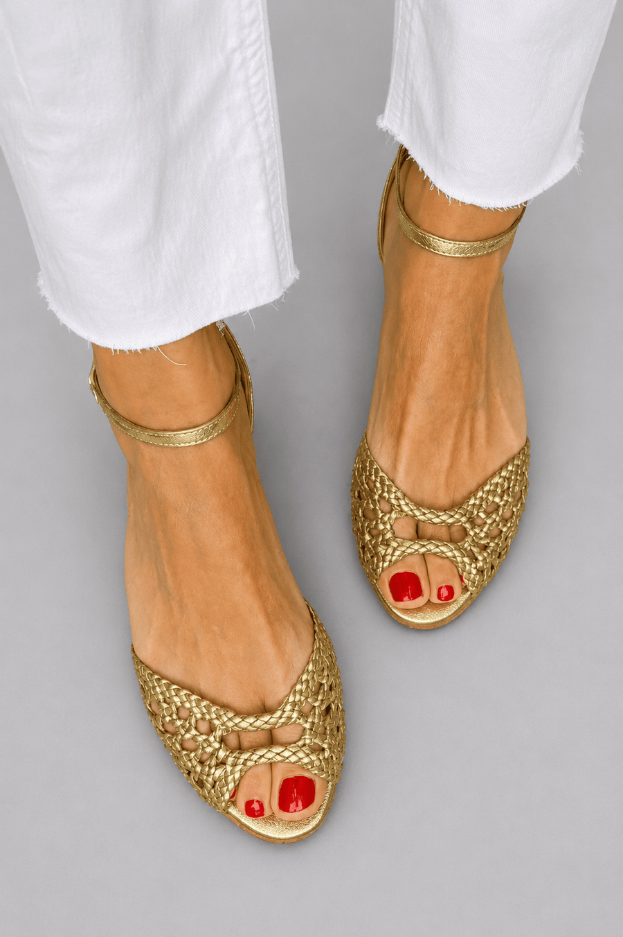 Isadora Woven Gold Sandals - Rosalie and Grace