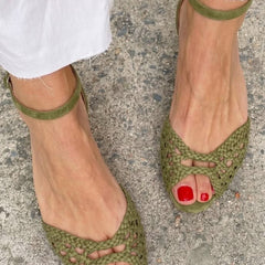 Isadora Woven Gold Sandals - Rosalie and Grace