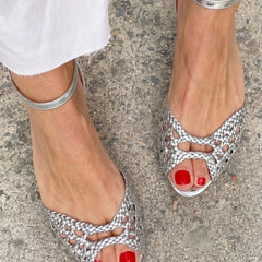 Isadora Woven Gold Sandals - Rosalie and Grace