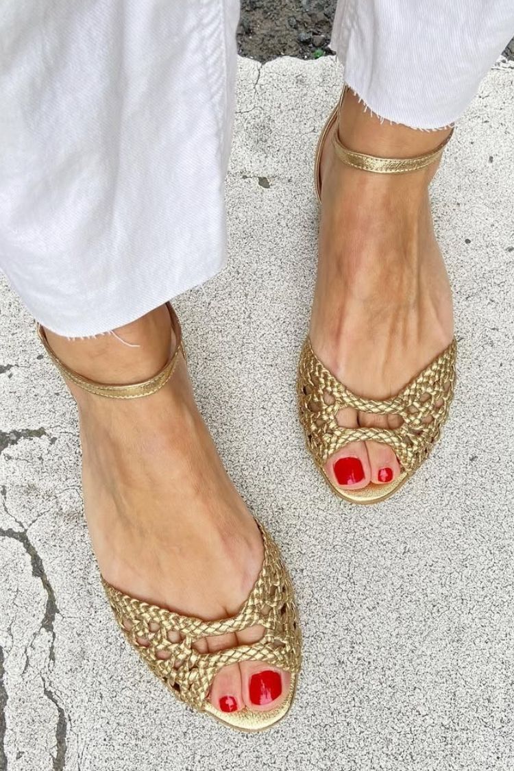Isadora Woven Gold Sandals - Rosalie and Grace