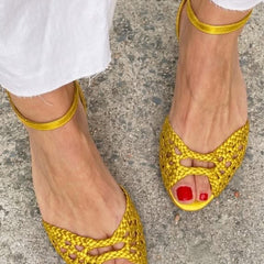 Isadora Woven Gold Sandals - Rosalie and Grace