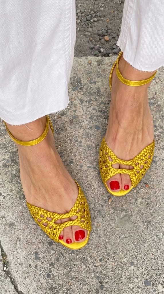 Isadora Woven Gold Sandals - Rosalie and Grace