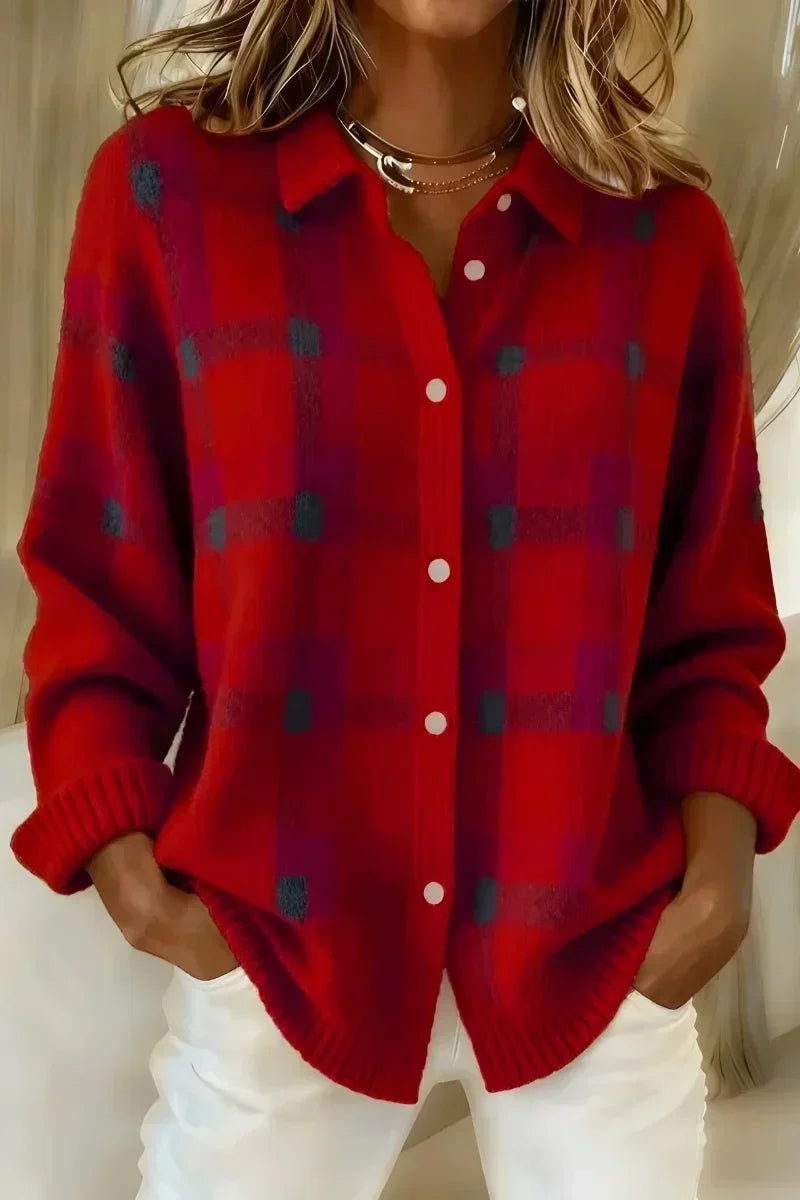 Ivalene™ | Plaid Button Cardigan - Rosalie and Grace