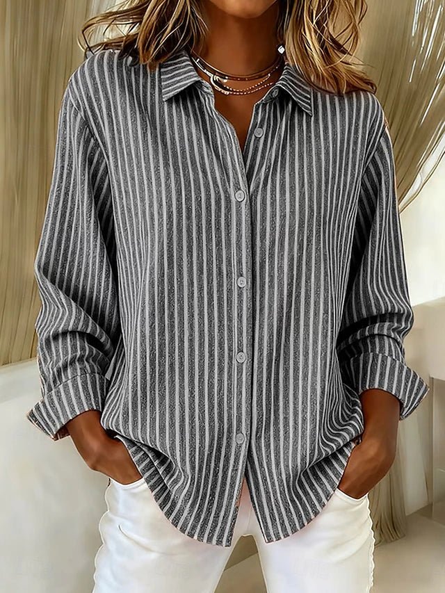 Jacqueline™ | Striped Button-Down Shirt - Rosalie and Grace
