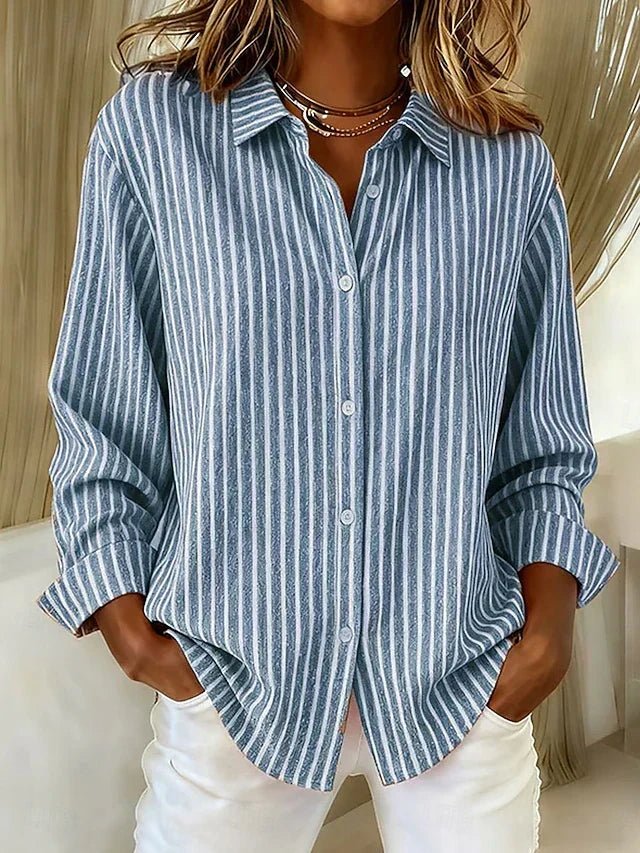 Jacqueline™ | Striped Button-Down Shirt - Rosalie and Grace