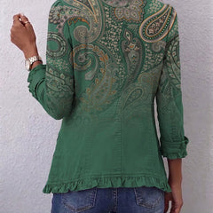 Jemara™ | Bohemian Paisley Print Ruffled Jacket - Rosalie and Grace