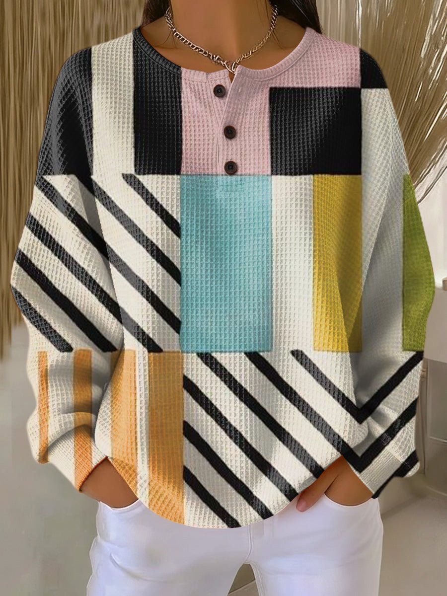 Karin | Sweater with Colorful Check Pattern - Rosalie and Grace