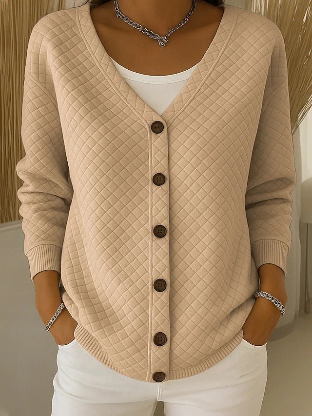 Laverne™ | Quilted Button-Front Cardigan - Rosalie and Grace