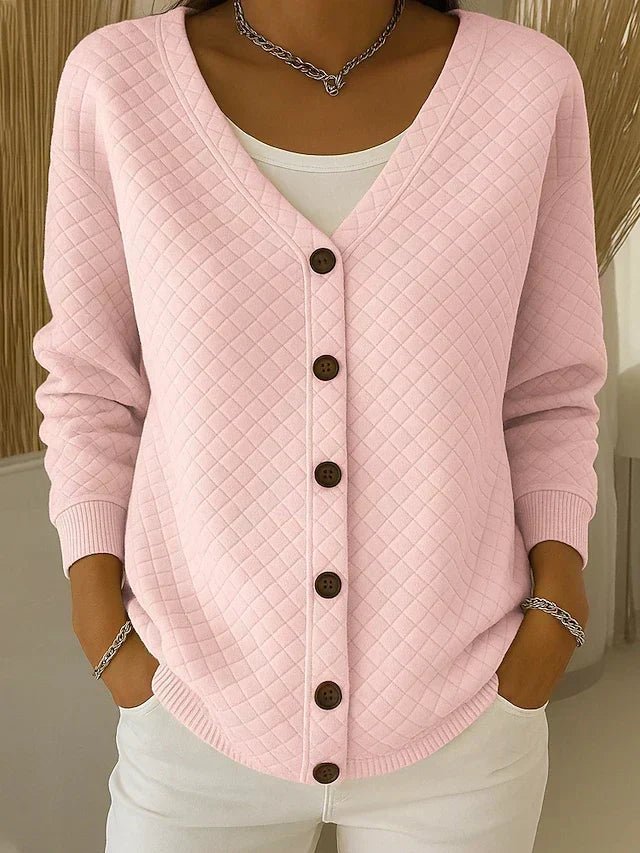Laverne™ | Quilted Button-Front Cardigan - Rosalie and Grace