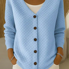 Laverne™ | Quilted Button-Front Cardigan - Rosalie and Grace