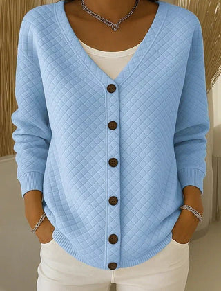 Laverne™ | Quilted Button-Front Cardigan - Rosalie and Grace
