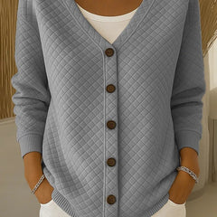 Laverne™ | Quilted Button-Front Cardigan - Rosalie and Grace
