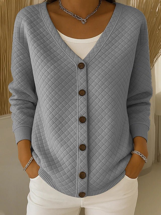 Laverne™ | Quilted Button-Front Cardigan - Rosalie and Grace