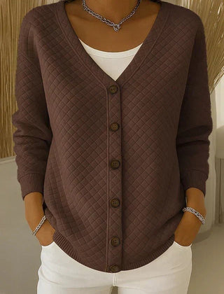 Laverne™ | Quilted Button-Front Cardigan - Rosalie and Grace