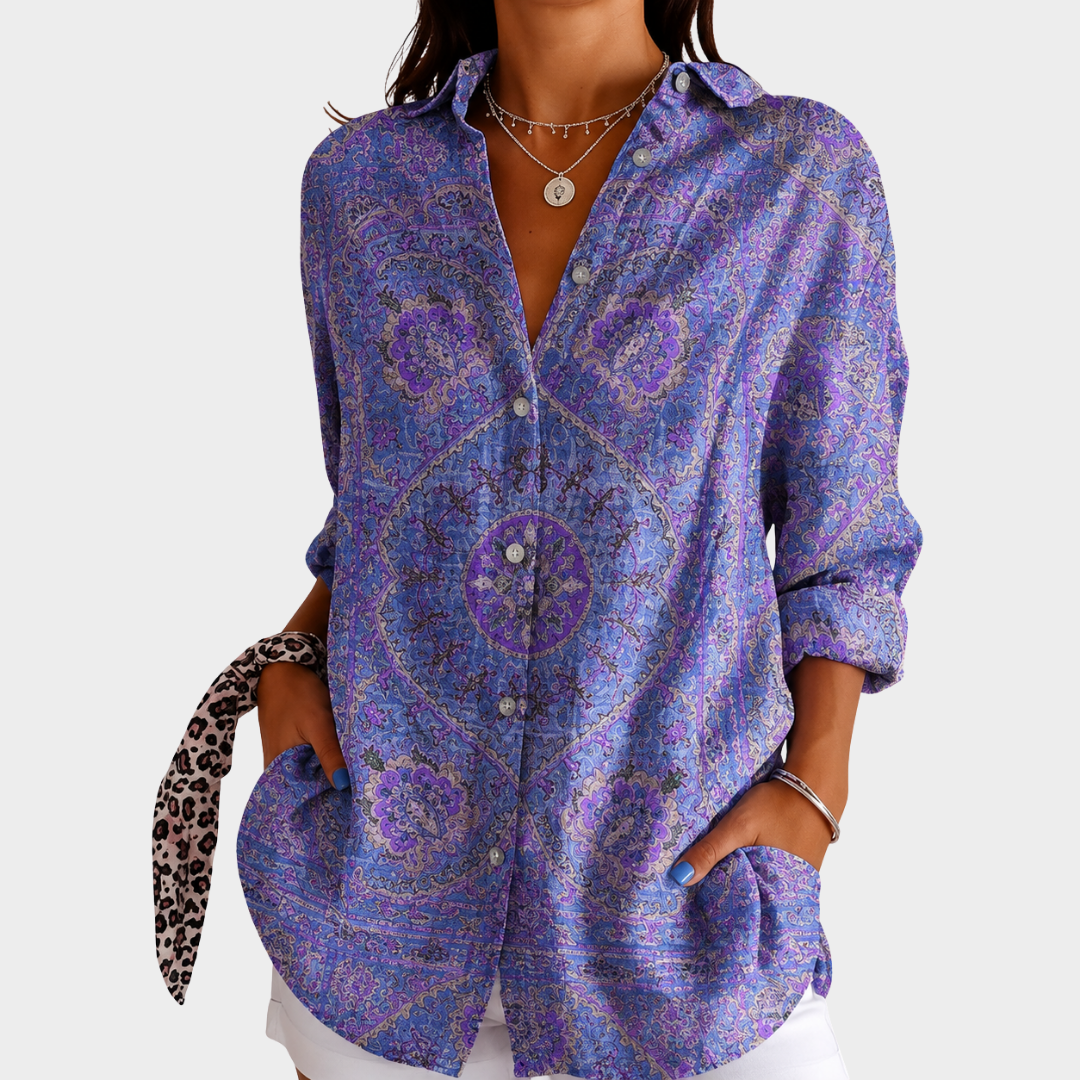 Lightweight and Colorful Blouse with Print - Rosalie and Grace