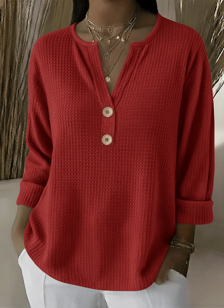 Lucinda™ | Henley Button Top - Rosalie and Grace