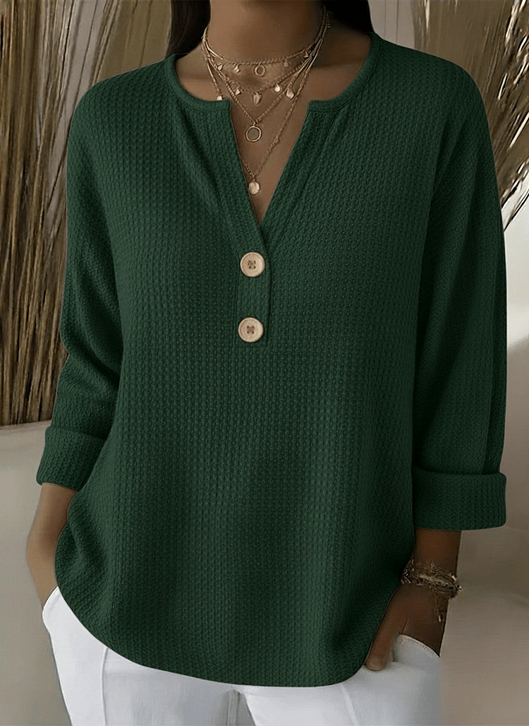 Lucinda™ | Henley Button Top - Rosalie and Grace