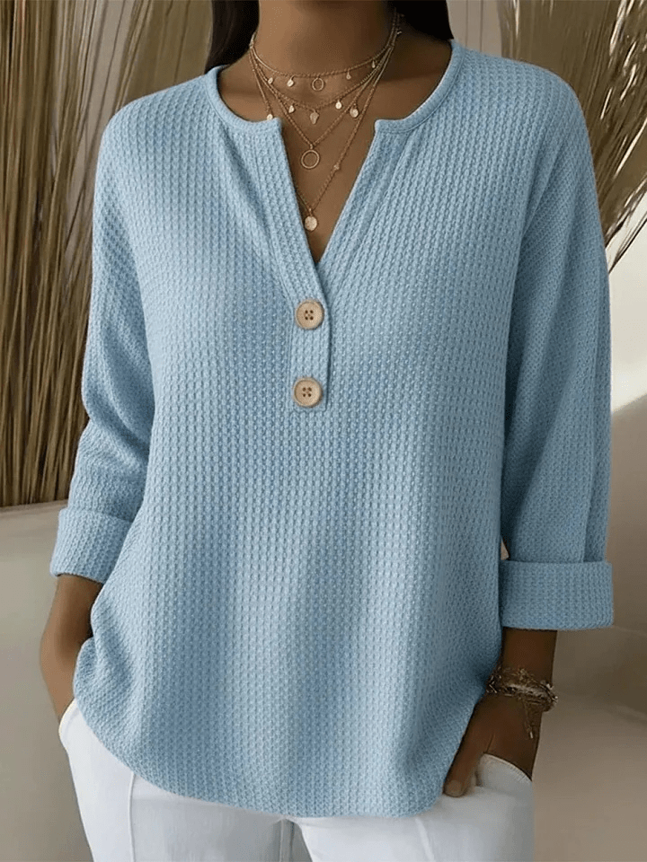 Lucinda™ | Henley Button Top - Rosalie and Grace