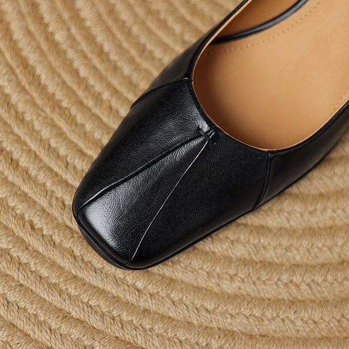 Marisol Leather Square-Toe Pumps - Rosalie and Grace